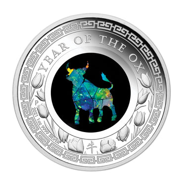 2021 Australian Opal Lunar Ox 1oz Silver Proof