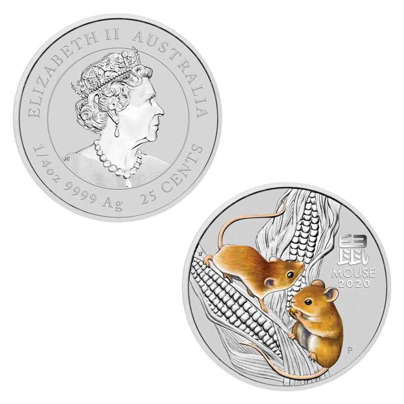 2020 Year of Mouse 1/4oz Silver Coloured Silver - ANDA Sydney
