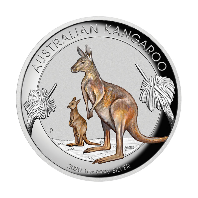 2020 Kangaroo 1oz Silver Coloured High Relief