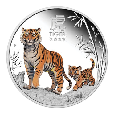 2022 Year of the Tiger Coloured 1oz Silver Proof