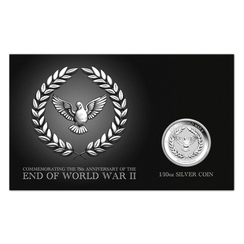 2020 End of WWII 75th Anniversary 1/10oz Silver UNC | 2020 End of WWII 75th Anniversary 1/10oz Silver UNC REVERSE | 2020 End of WWII 75th Anniversary 1/10oz Silver UNC Obverse