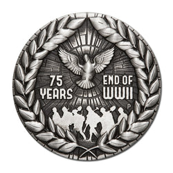 2020 End of WWII 75th Anniversary 2oz Antiqued Silver