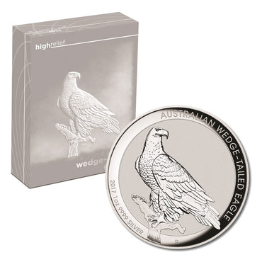 2017 Australian Wedge-Tailed Eagle 1oz Silver High Relief | 2017 Australian Wedge-Tailed Eagle 1oz Silver High Relief reverse | 2017 Australian Wedge-Tailed Eagle 1oz Silver High Relief obverse