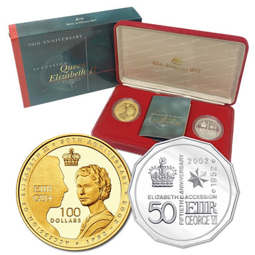 2002 Queen Elizabeth II Accession 2 Coin Proof