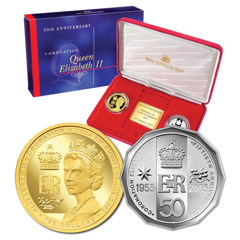 2003 Queen Elizabeth II Coronation 2 Coin Proof