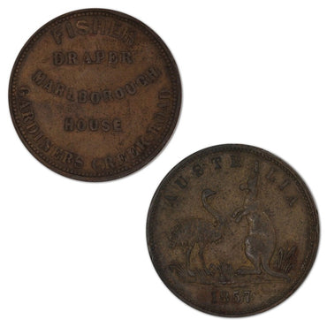 Australia 1857 (Mrs) Fisher Halfpenny Token A.122