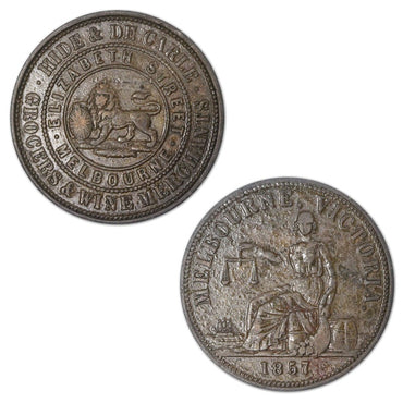 Australia 1857 Hide & De Carle Penny Token A.227