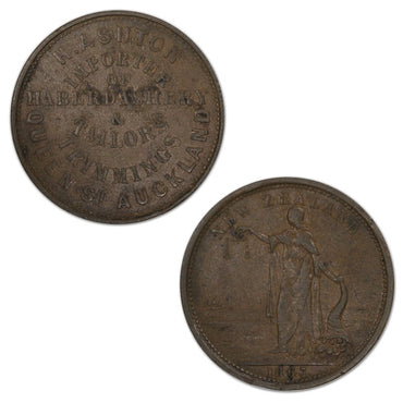 New Zealand 1863 H.Ashton Penny Token A.22