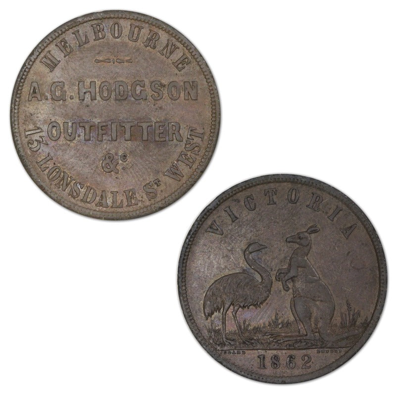 Australia 1862 A.G. Hodgson Penny Token A.257