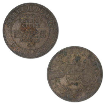 Australia 1857 Robert Hyde & Co. Penny Token A.280