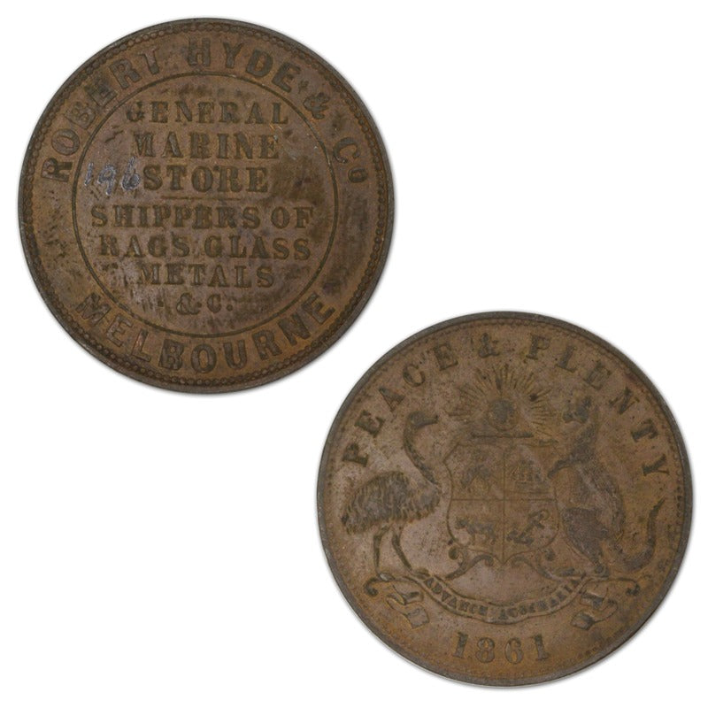 Australia 1861 Robert Hyde & Co. Penny Token A.284