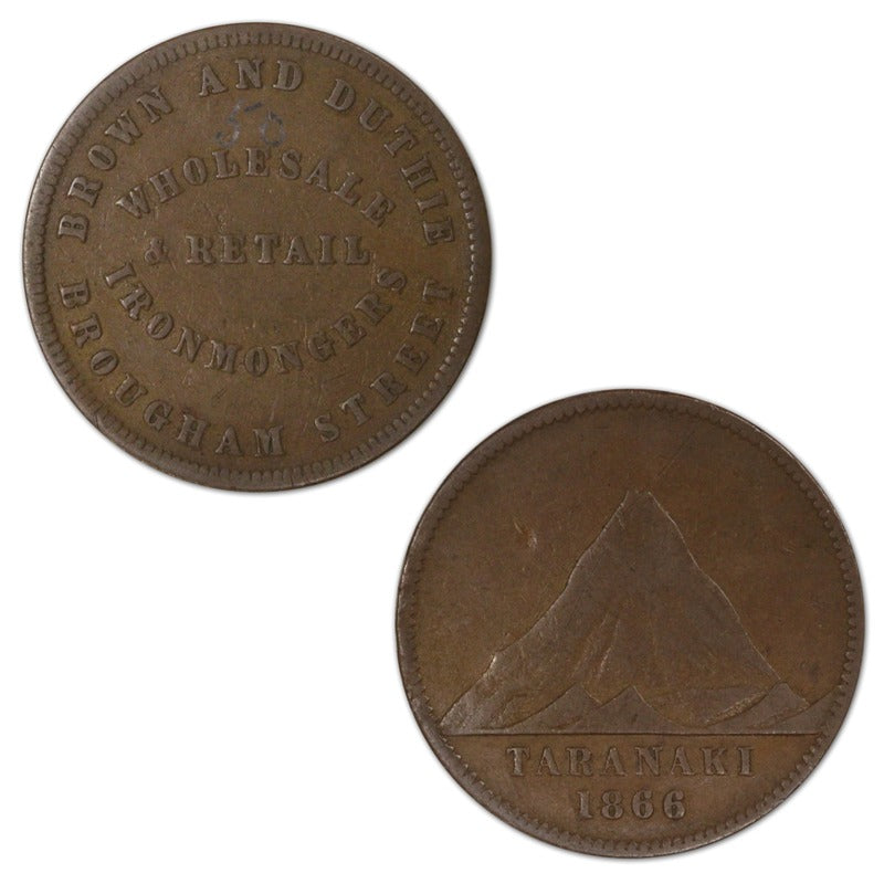 New Zealand 1866 Brown & Duthie Penny Token A.50