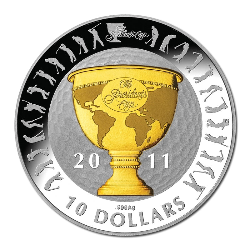 $10 2011 Presidents Cup Gold Plated Silver Proof