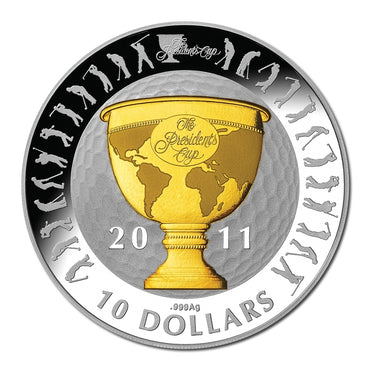 $10 2011 Presidents Cup Gold Plated Silver Proof
