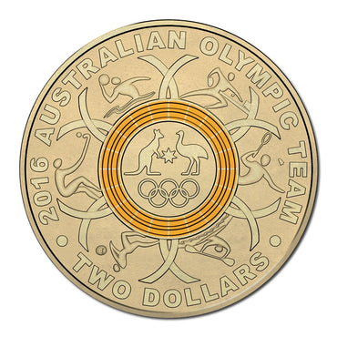 $2 2016 Olympic Yellow Coloured UNC