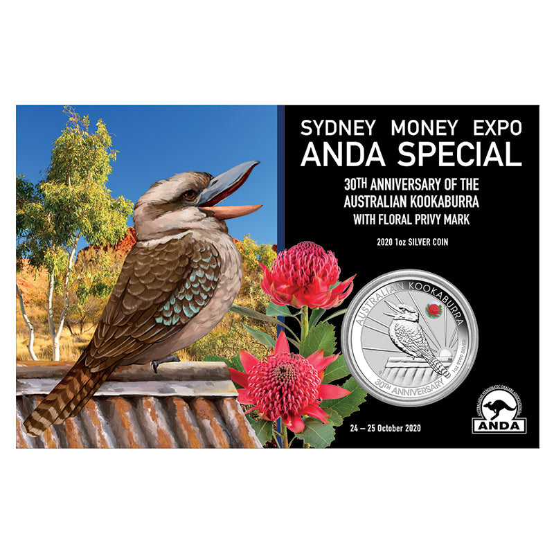 2020 Kookaburra ANDA Sydney Money Expo Waratah Privy 1oz Silver