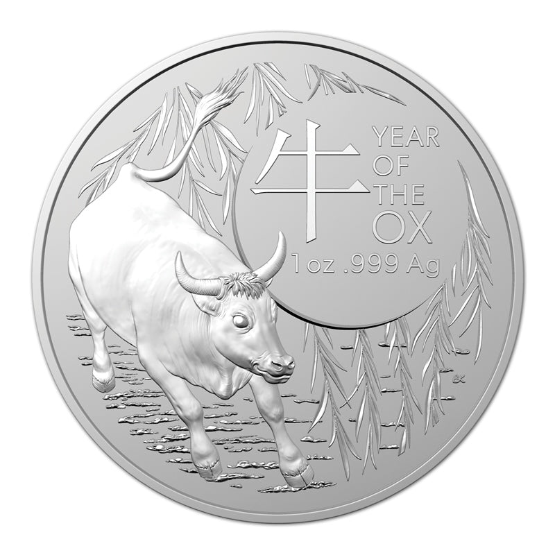 $1 2021 Year of the Ox 1oz Silver UNC