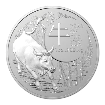 $1 2021 Year of the Ox 1oz Silver UNC