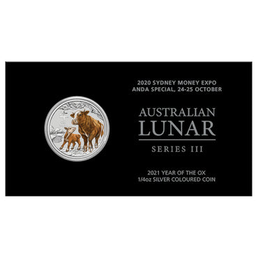 2021 Year of the Ox 1/4oz Silver Coloured Sydney ANDA Money Expo