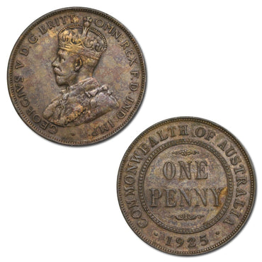 Australia 1925 Penny Broken 'N' Variety