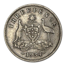 Australia 1934/3 Overdate Threepence FINE