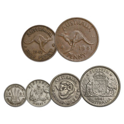 Australia 1941 Pre-Decimal 6 Coin Set