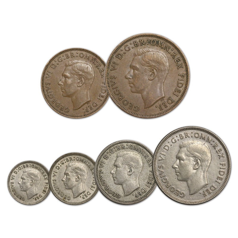 Australia 1951 Pre-Decimal 6 Coin Set