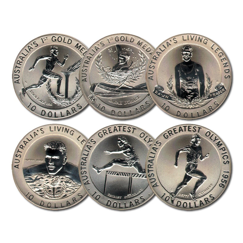 $10 1994-96 Olympic Heritage 6 Coin Silver Set