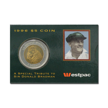 $5 1996 Don Bradman Bi-Metallic UNC - Westpac Sleeve