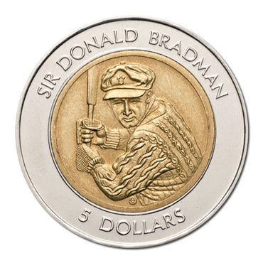 $5 1996 Don Bradman Bi-Metallic UNC - Westpac Sleeve