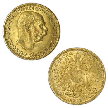 Austria 1912 Franz Joseph I Gold 10 Corona UNC