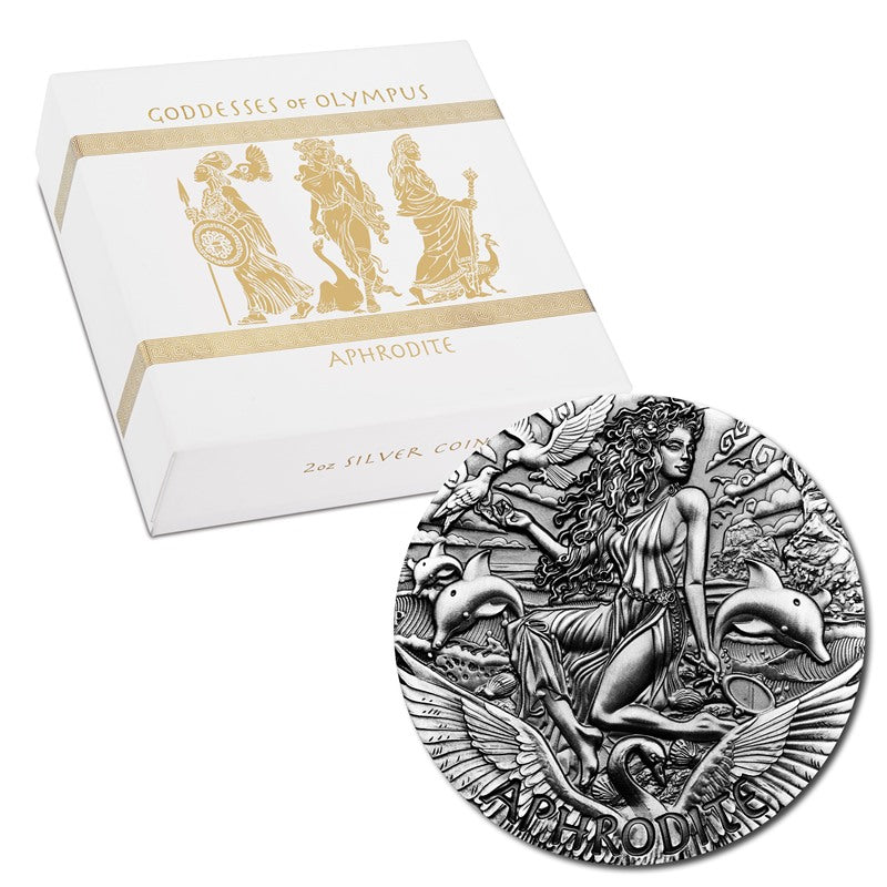 2015 Norse Goddesses – Aphrodite 2oz Silver High Relief Antiqued Coin