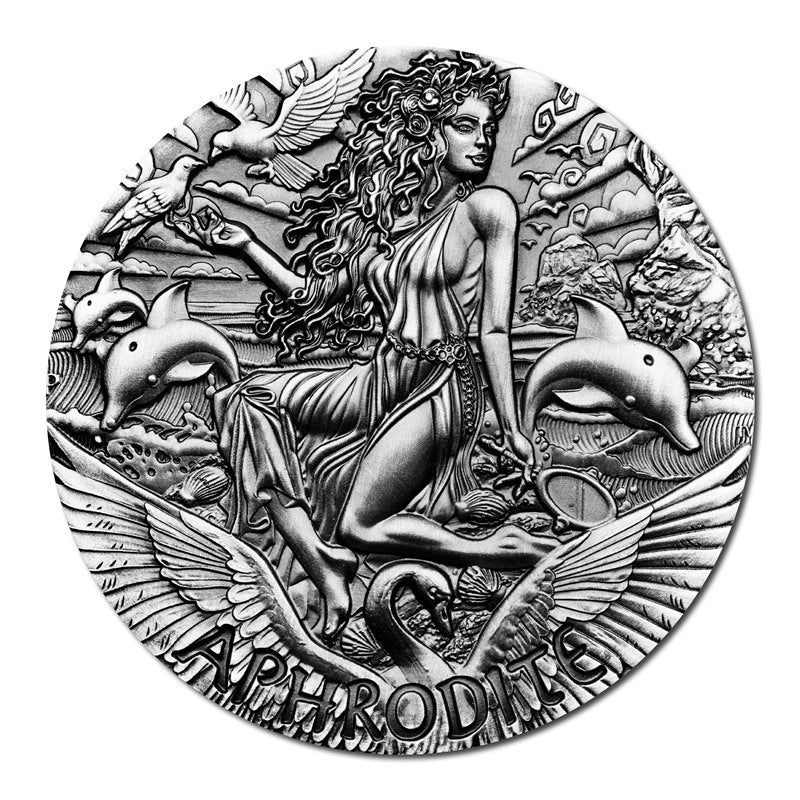 2015 Norse Goddesses – Aphrodite 2oz Silver High Relief Antiqued Coin