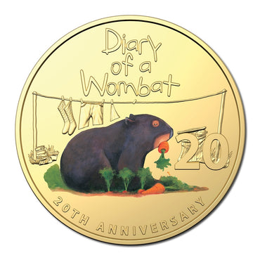20c 2022 Diary of a Wombat Gold Plated UNC - Deluxe Edition Book