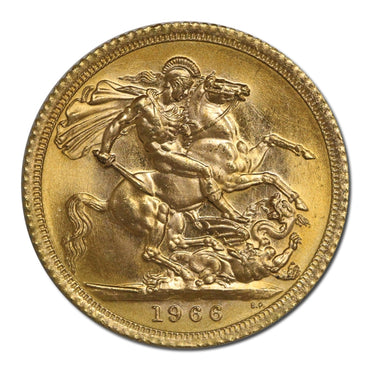Great Britain 1966 Elizabeth II Gold Sovereign Lustrous UNC