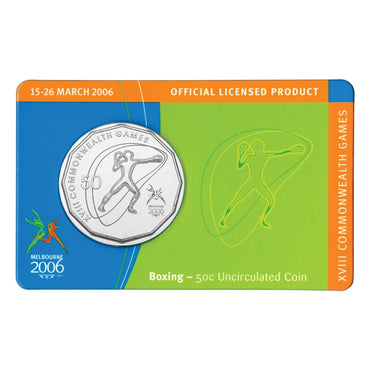 50c 2006 Commonwealth Games - Boxing Carded UNC