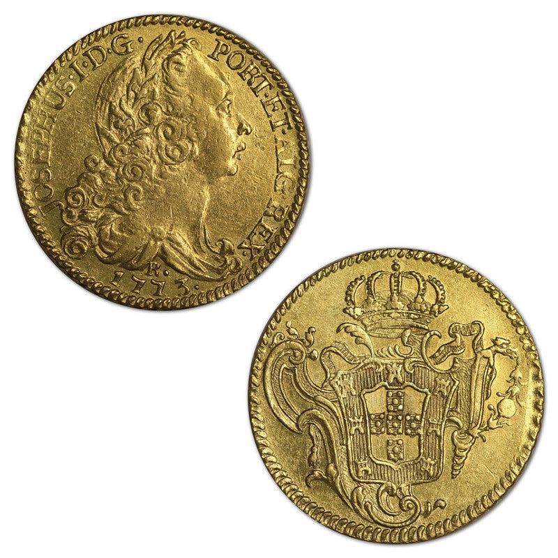 Brazil 1773R (Rio) Joseph I Gold (Half Johanna) 6400 Reis VF