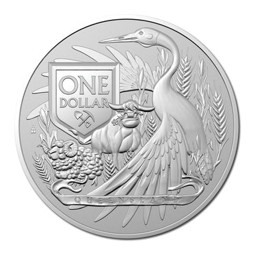 $1 2023 Coat of Arms - Queensland 1oz Silver UNC