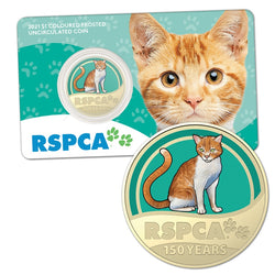 $1 2021 RSPCA 150th Anniversary UNC - Cat