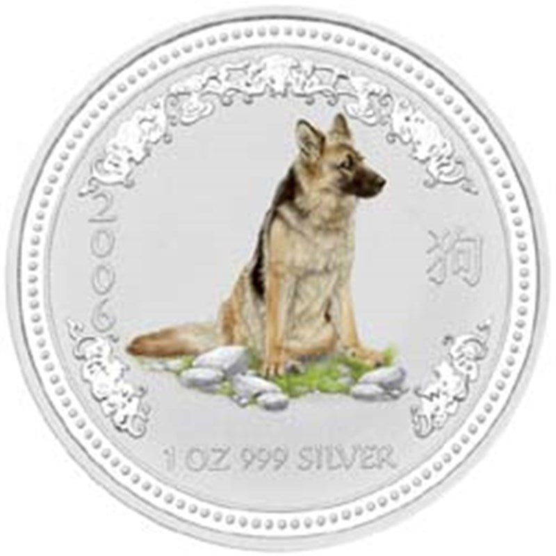 2006 Year of the Dog Coloured 1oz Silver