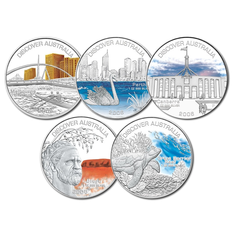 2006 Discover Australia 5 Coin Silver Proof Set