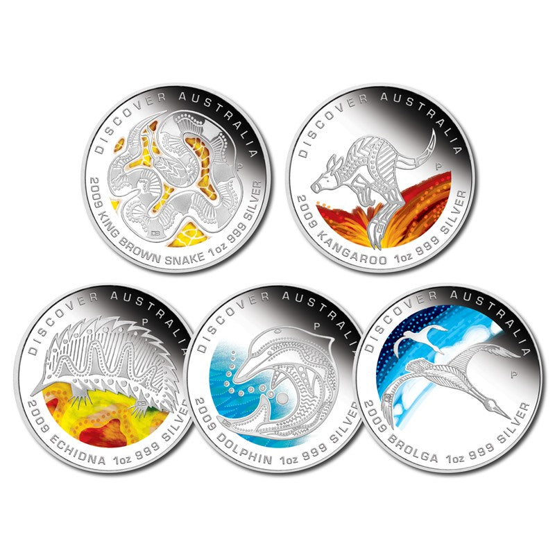 2009 Discover Australia 5 Coin 1oz Silver Proof Set