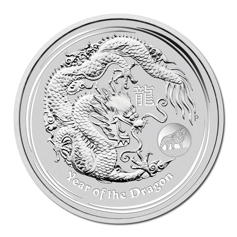 2012 Year of the Dragon 1oz Silver Lion Privy Mark UNC