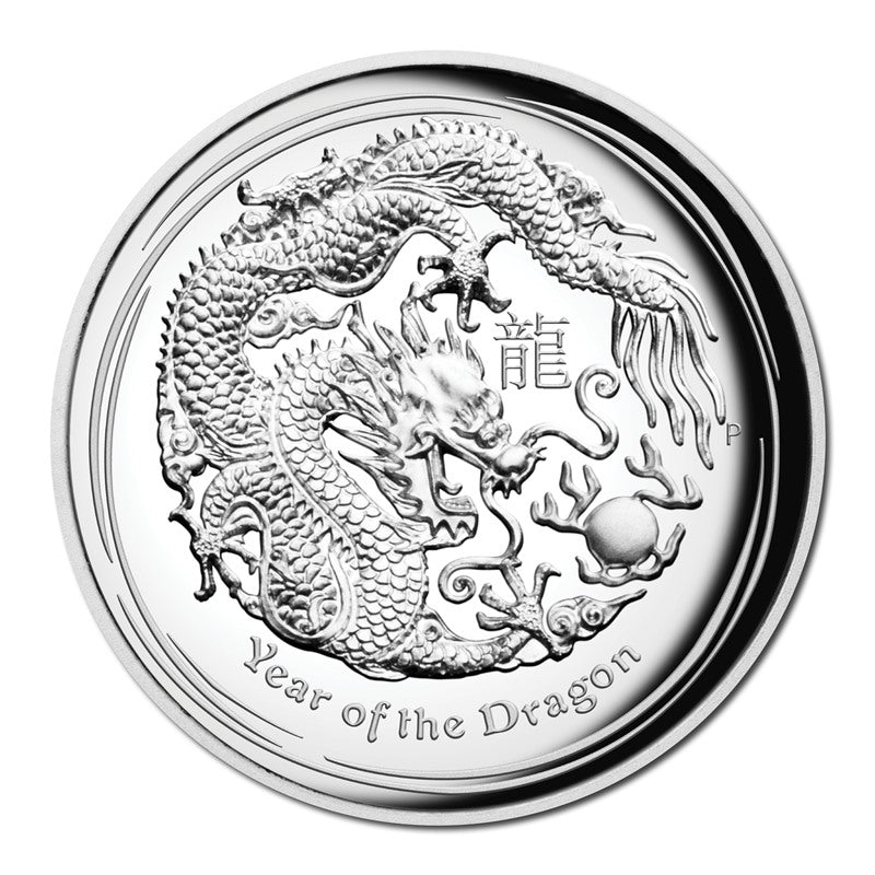 2012 Year of the Dragon High Relief 1oz Silver Proof