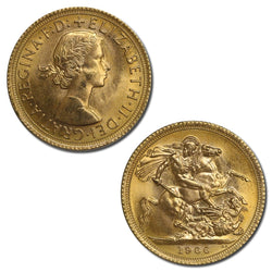 Great Britain 1966 Elizabeth II Gold Sovereign Lustrous UNC