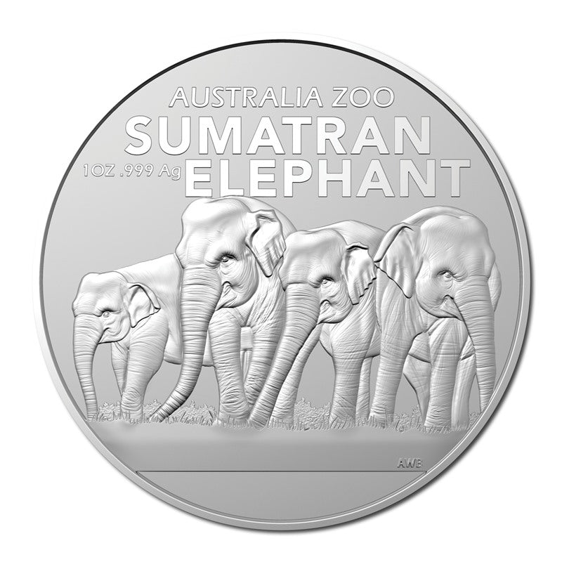 $1 2022 Australian Zoo Series - Sumatran Elephant 1oz Silver UNC
