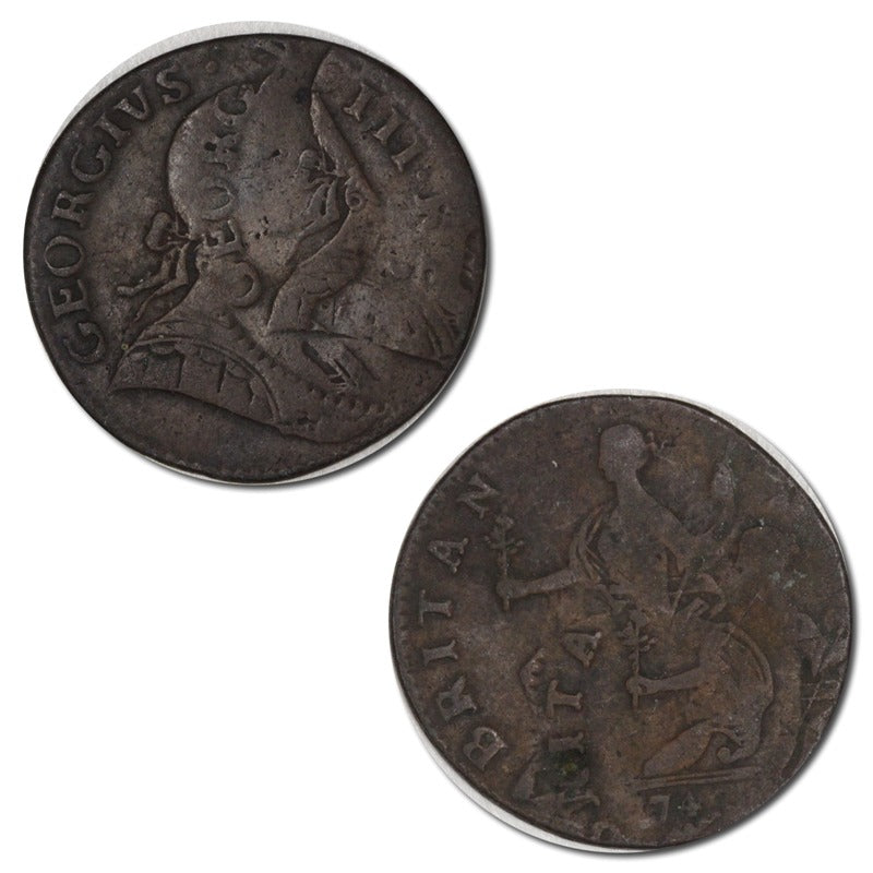 Great Britain 1774 Halfpenny Double Struck Error