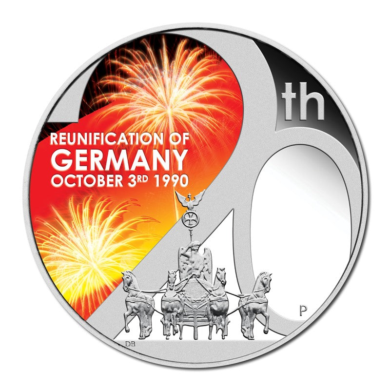 Tuvalu 2010 Reunification of Germany Silver Proof