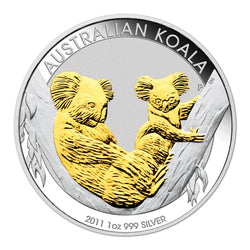 2011 Koala Gilded 1oz Silver