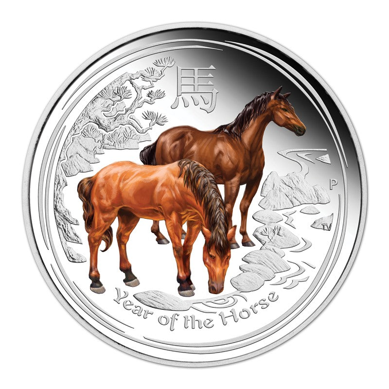 2014 Year of the Horse Coloured 1oz Silver